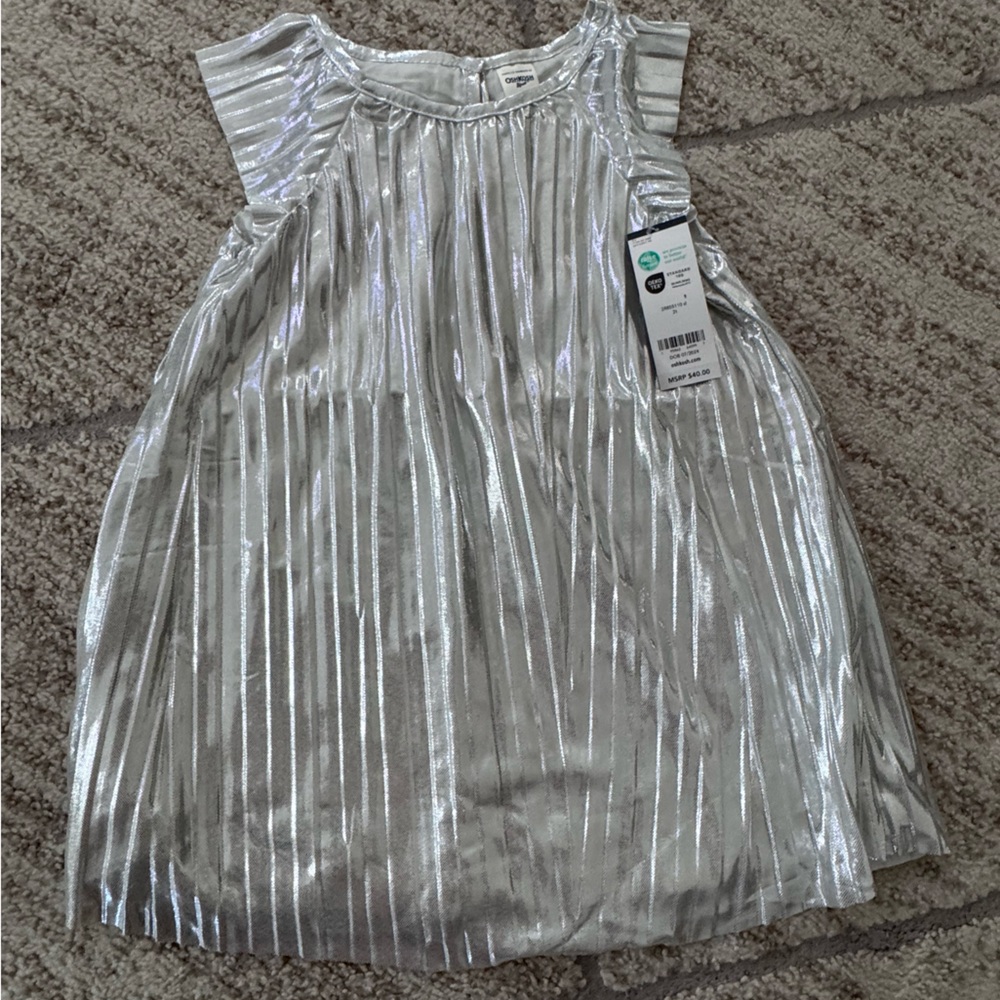 OshKosh B'gosh Shimmering Silver Kids Formal Dress